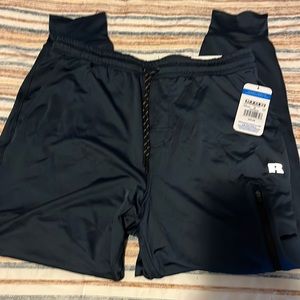 Athletic Russell Tapered Fit mens pants Size M Zipper Pocket Stretch blue